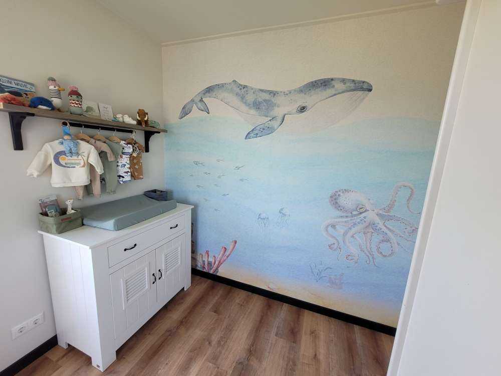 Underwater world with a whale