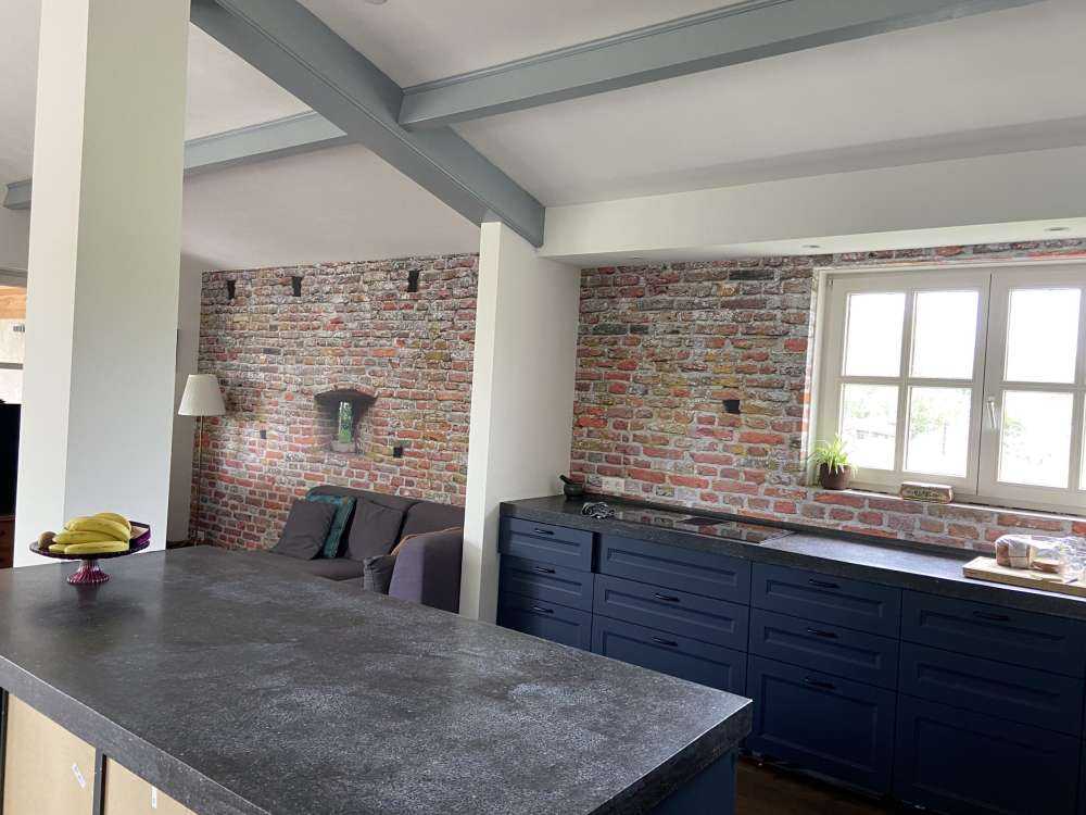 City wall with view through