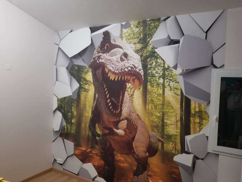 Dino in a wall