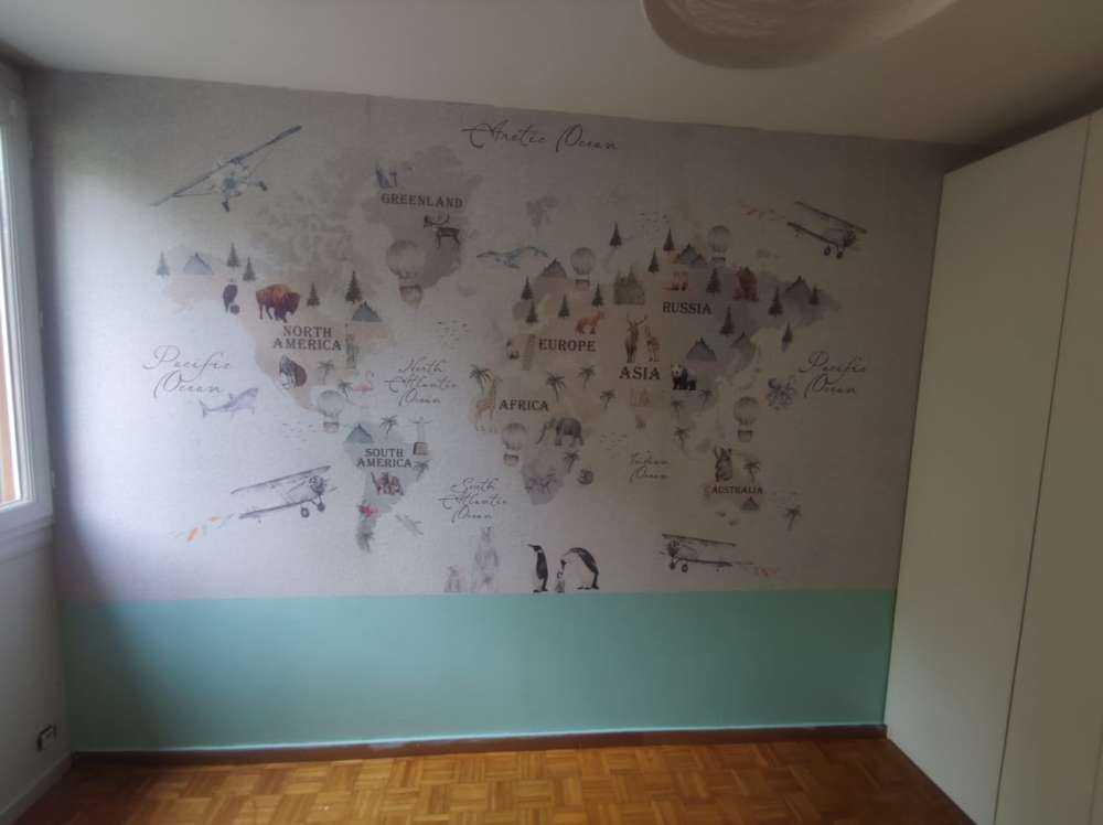 World map with different animals