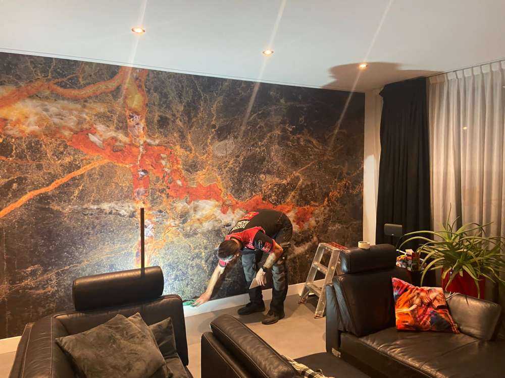 Marble with copper tones