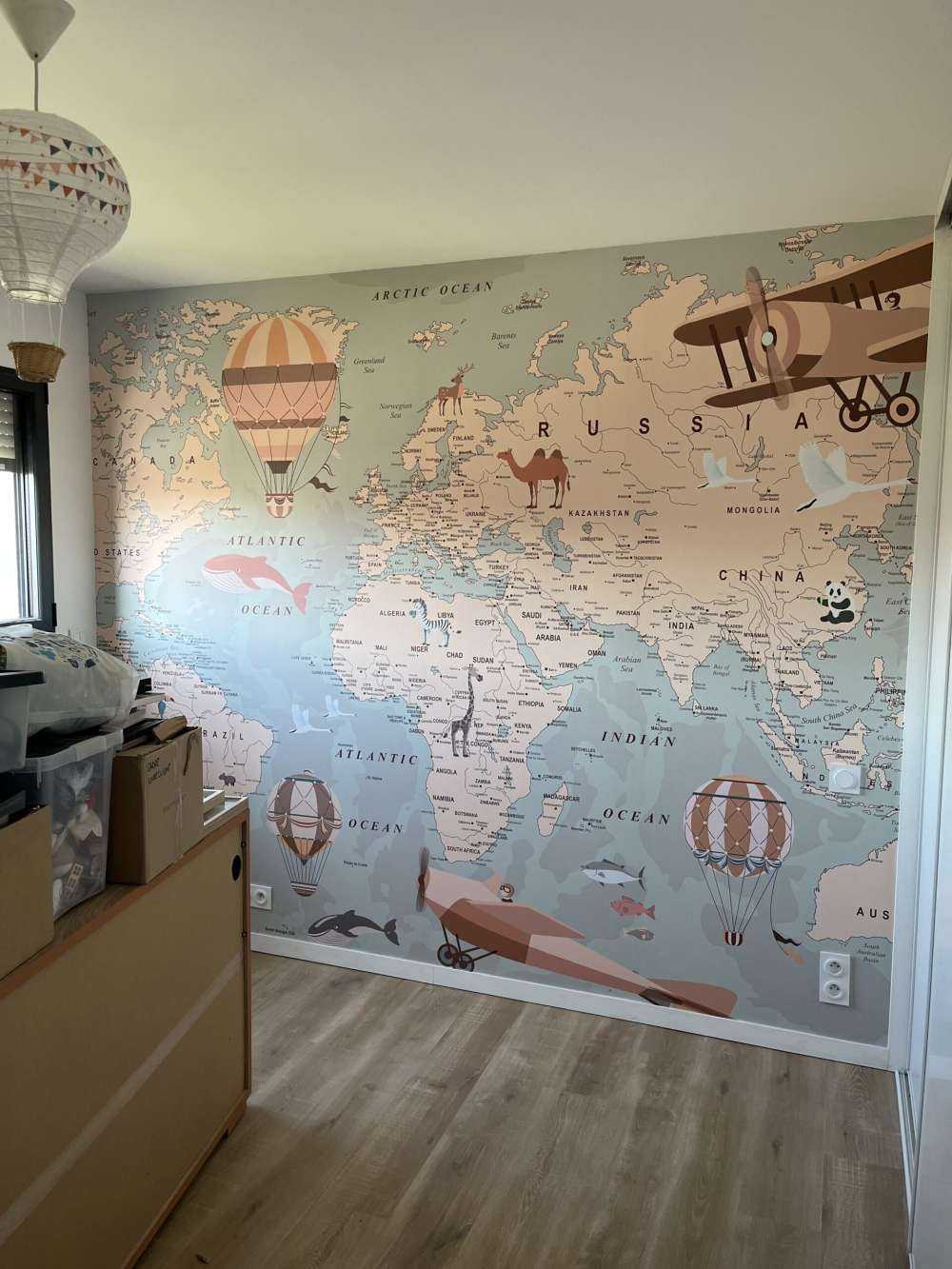 Beige world map