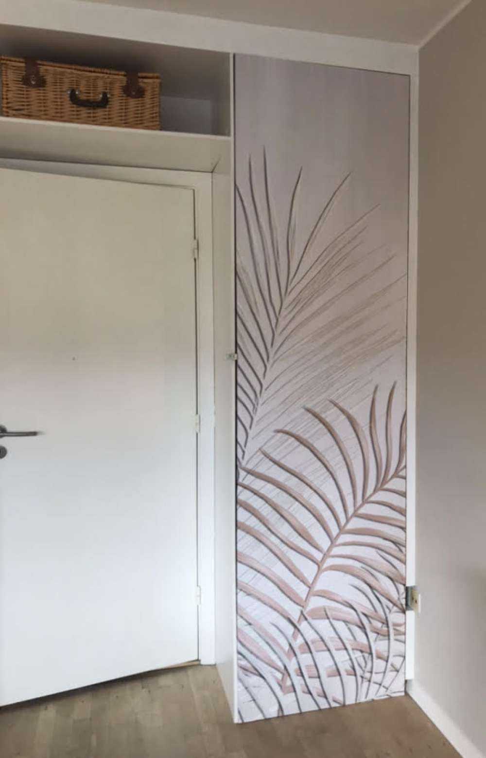 Beige colored palm leaves