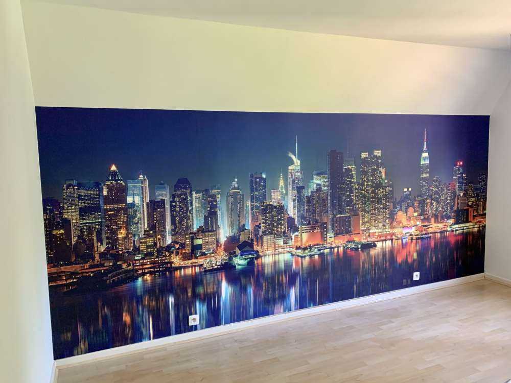 Photo wallpaper New York skyline at night