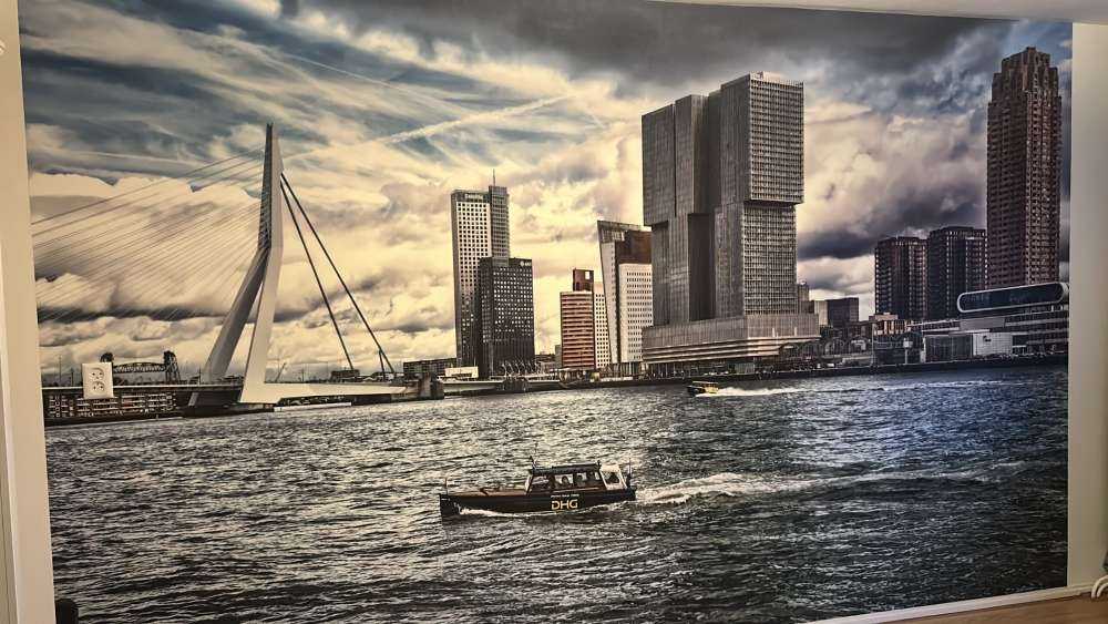 Skyline' Rotterdam with view on the Kop van Zuid in color 