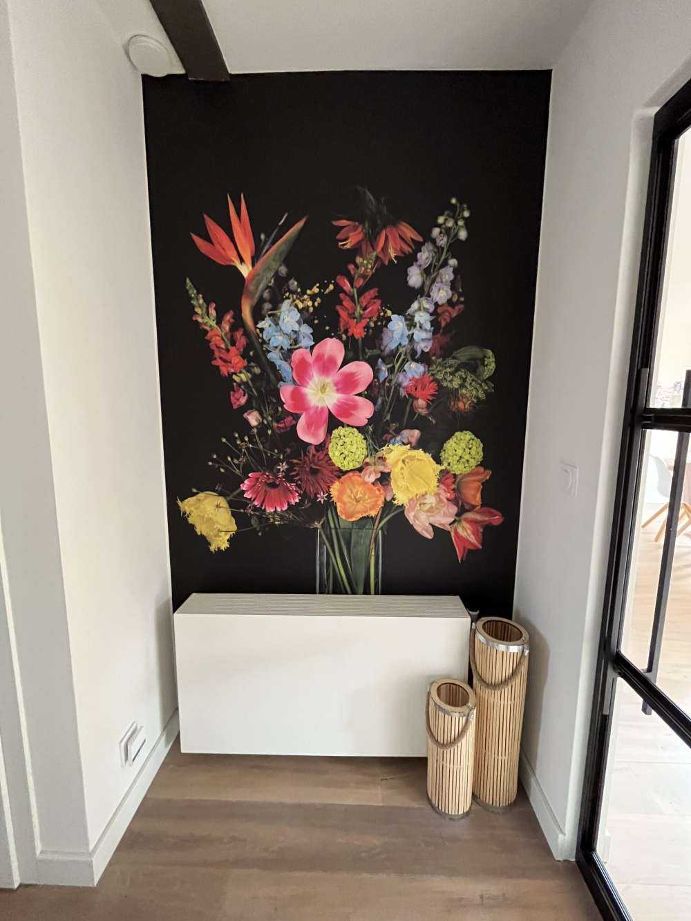 Bouquet of flowers in glass vase