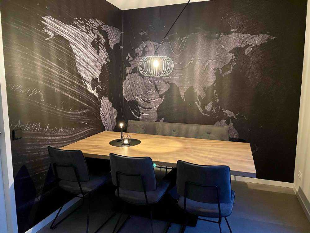World map on a palm leaf