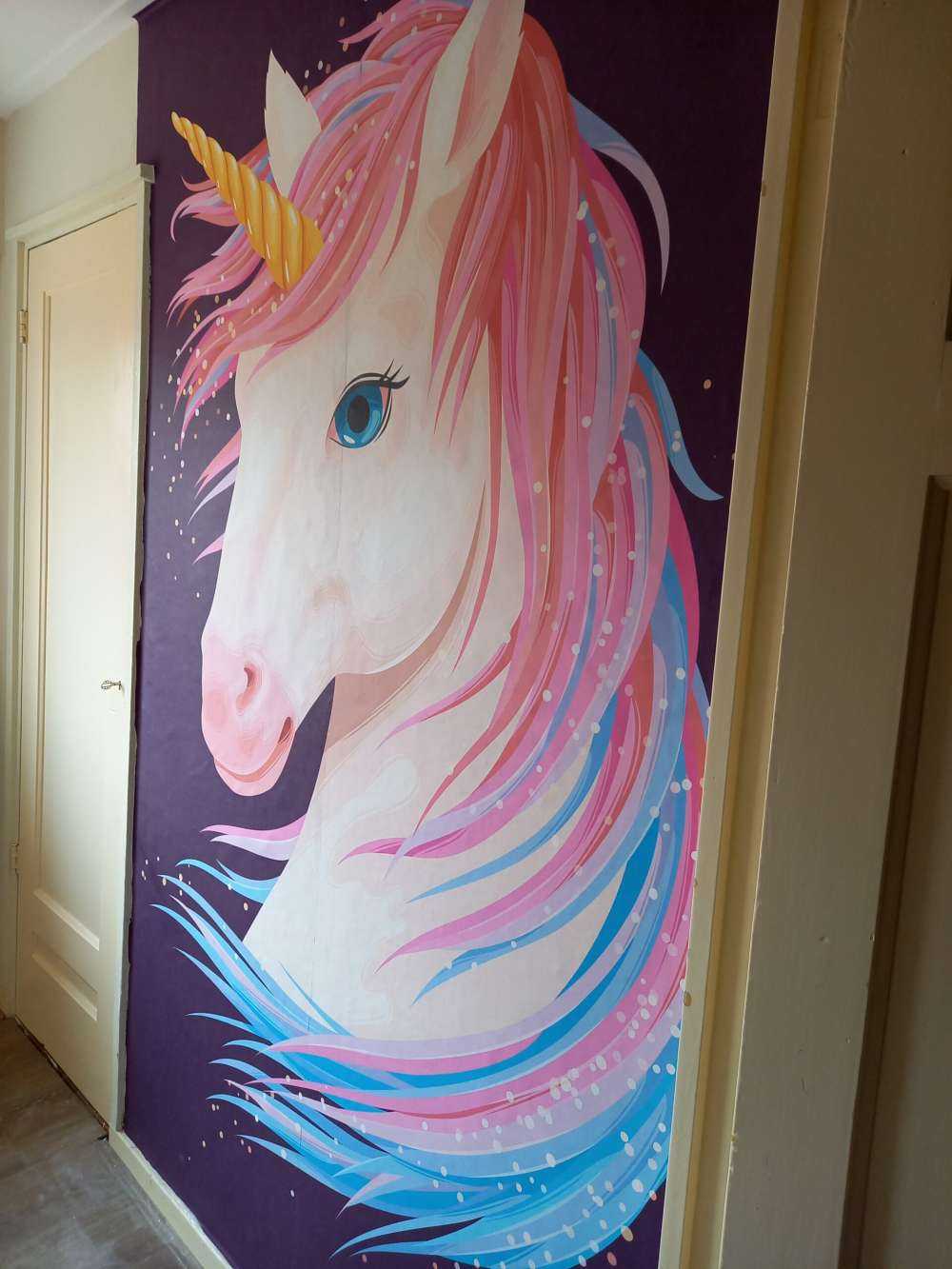 Unicorn with coloured mane