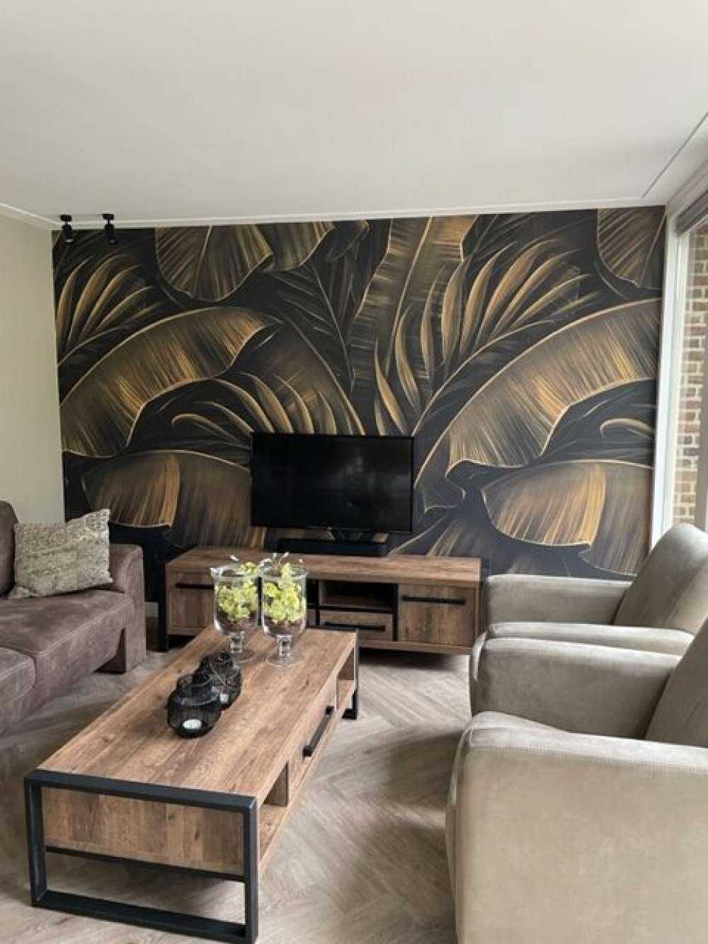 Banana and palm leaves