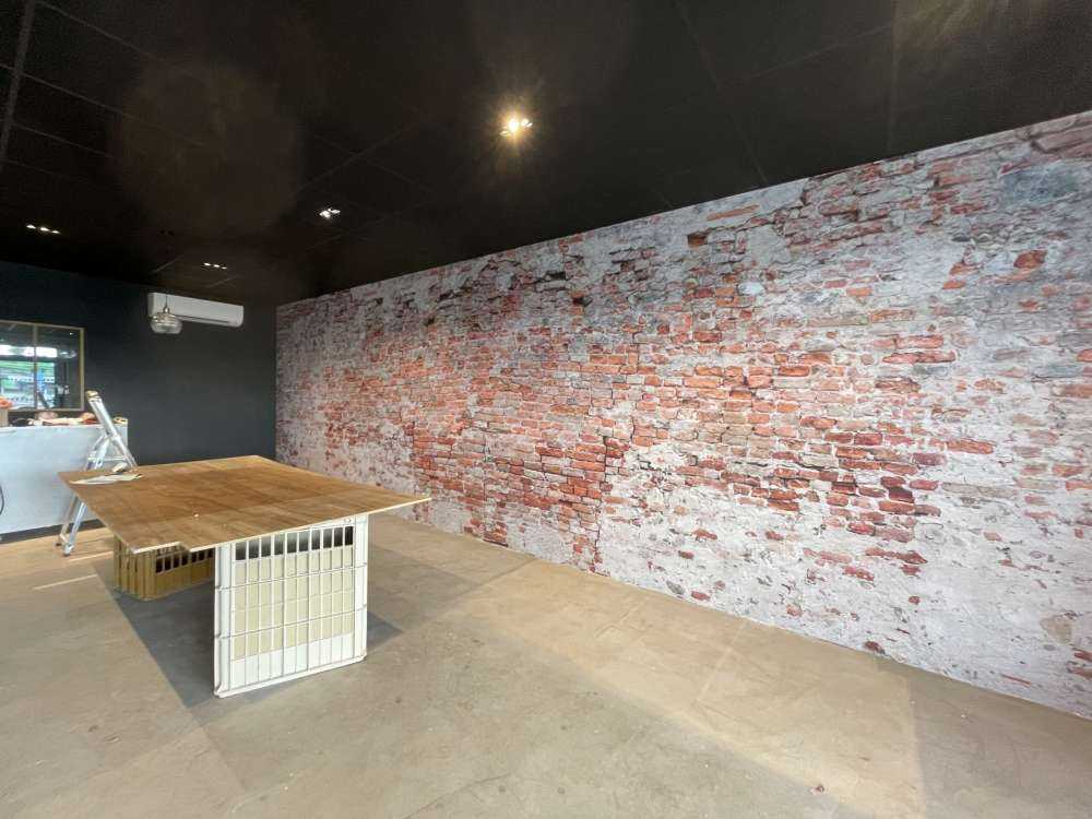 Crumbling brick wall