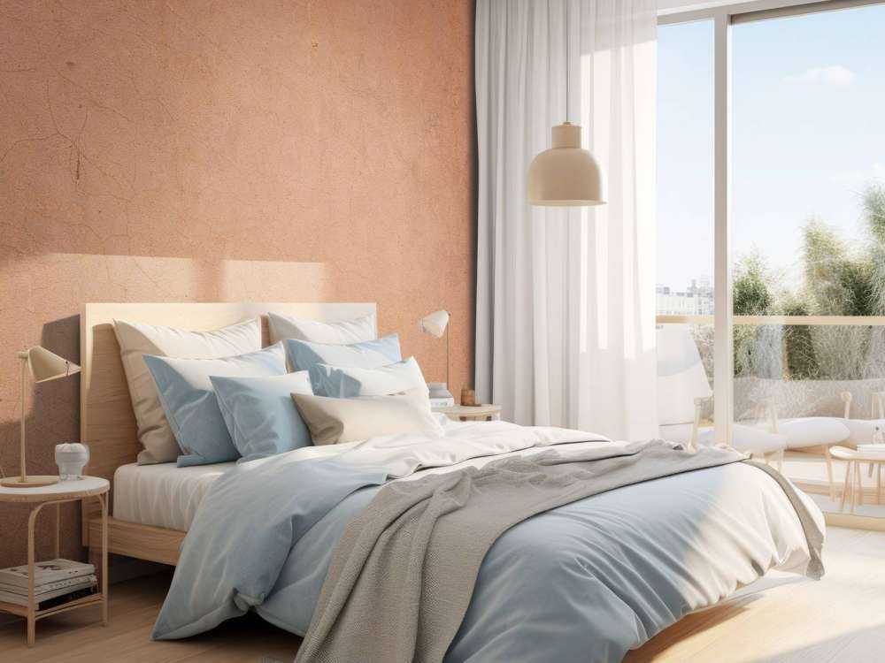 Concrete structure in terracotta colours