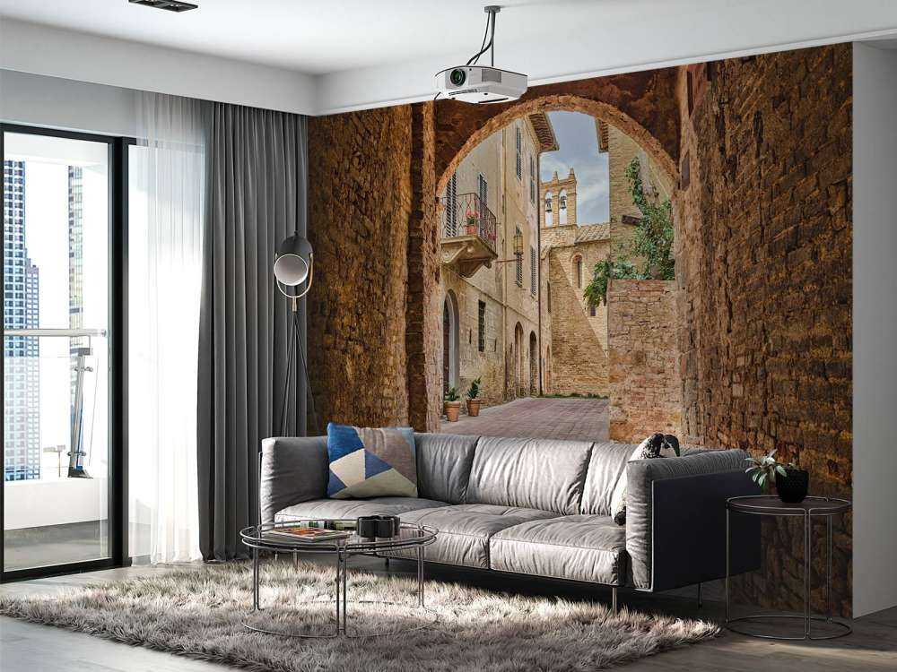 See-through street with arch