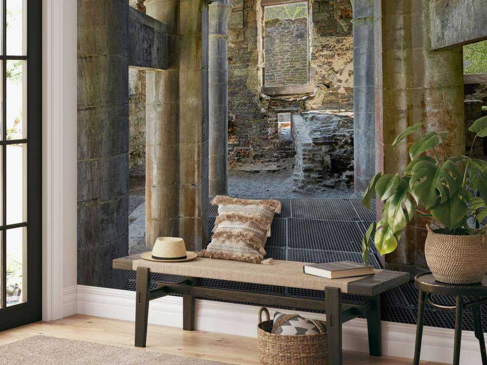 Abandoned building with arches