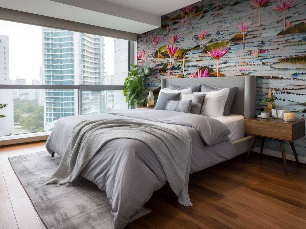 Sea of lotus flowers