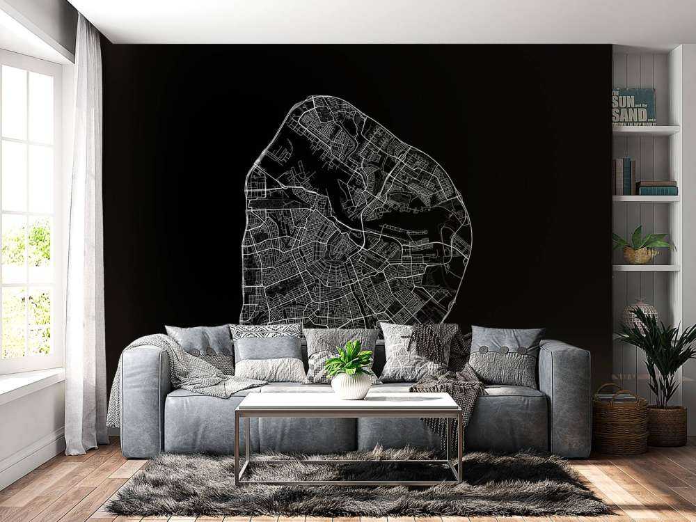 Map of Amsterdam, black