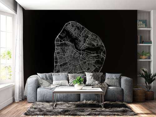 Map of Amsterdam, black