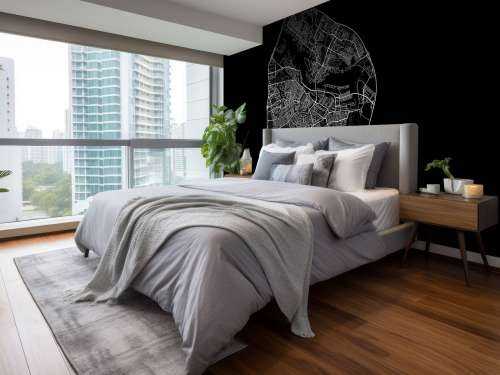 Map of Amsterdam, black