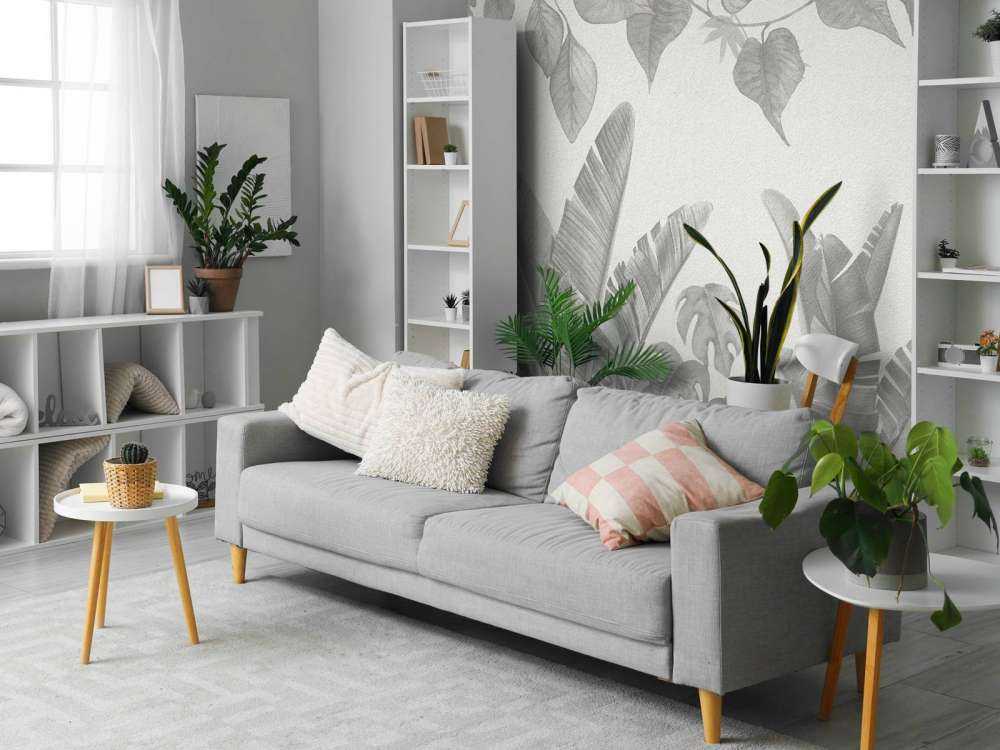 Jungle plants in grey shades