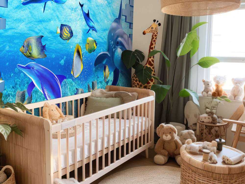 Dolphins behind a wall