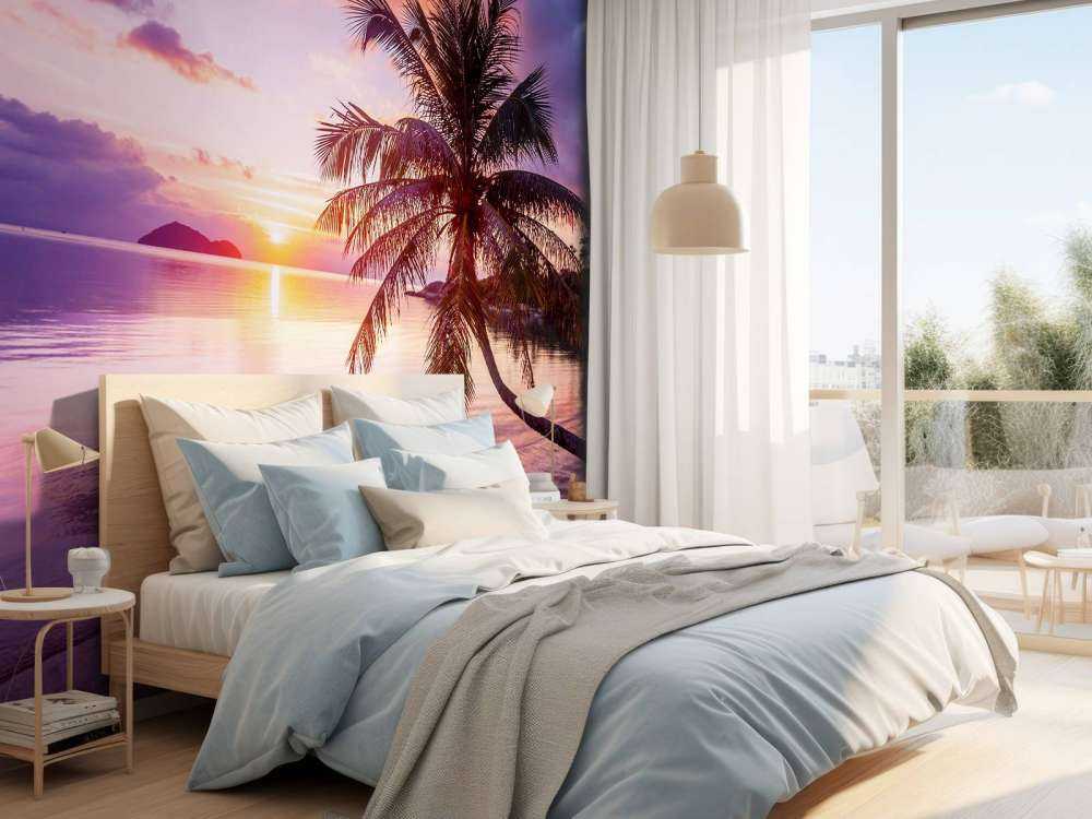 Palm tree at a sunset