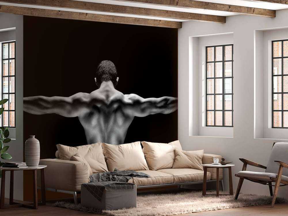 Man with outstretched arms