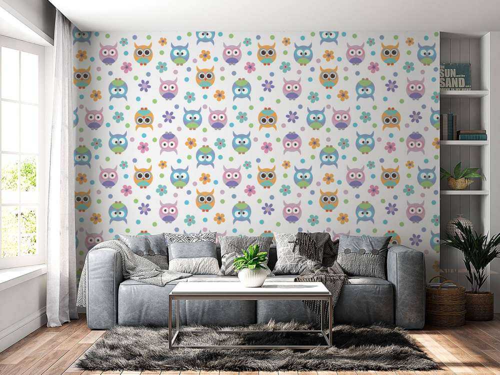 Wallpaper with owls