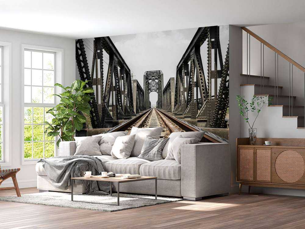 Metal railway bridge