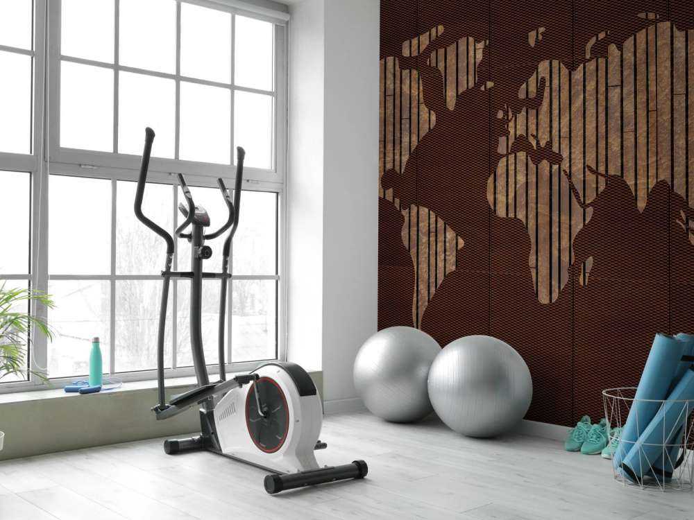 World map with wood structure