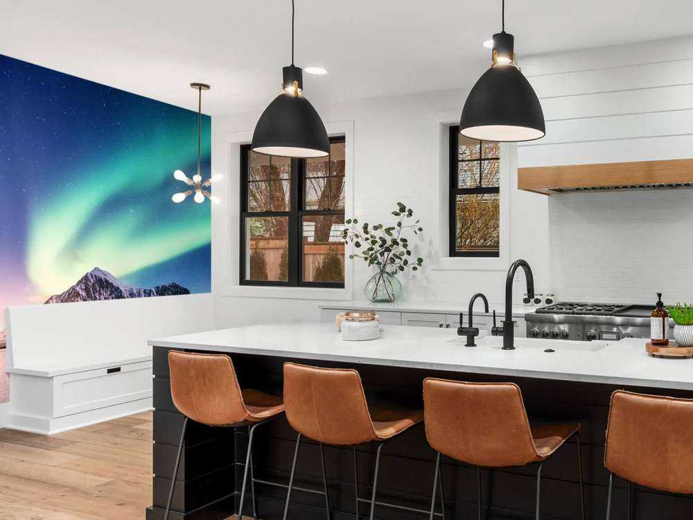 Clear northern lights