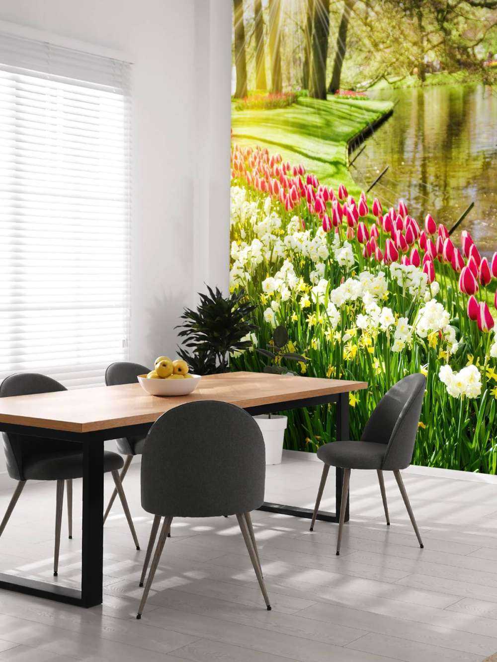 Flowers in a sunny park