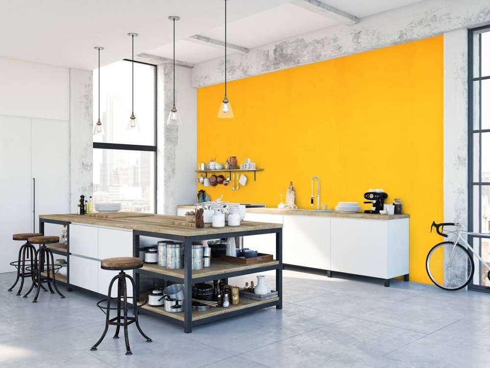 Sunny orange yellow concrete