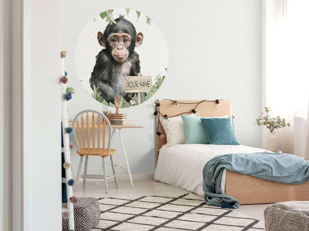 Baby chimpanzee in the jungle