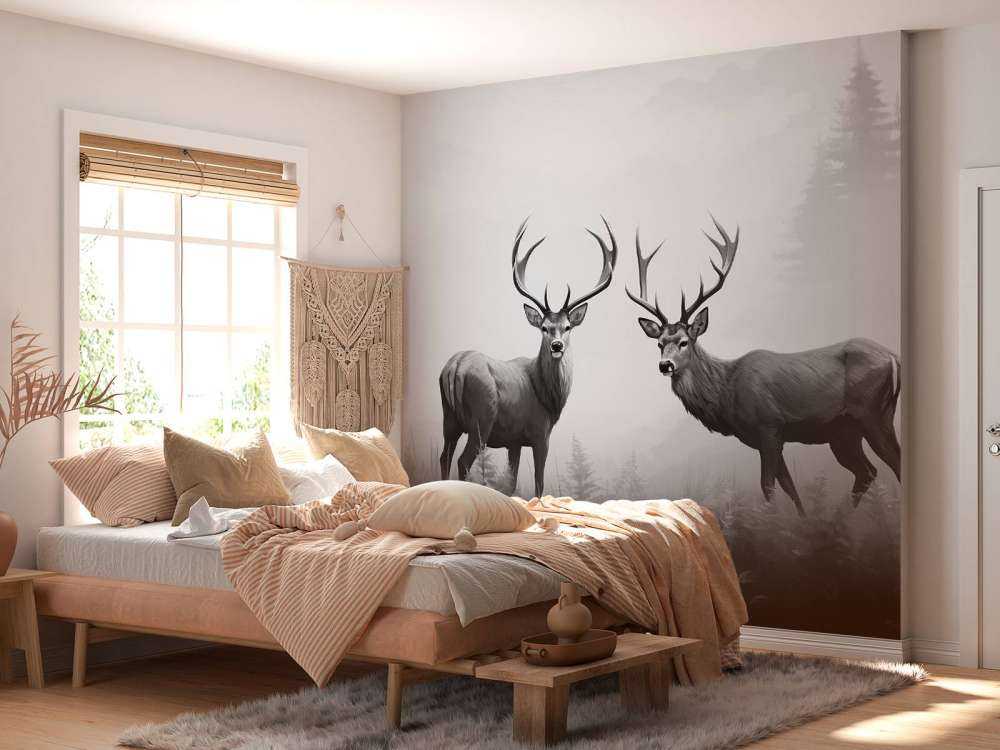 Foggy Forest Deer Symmetry