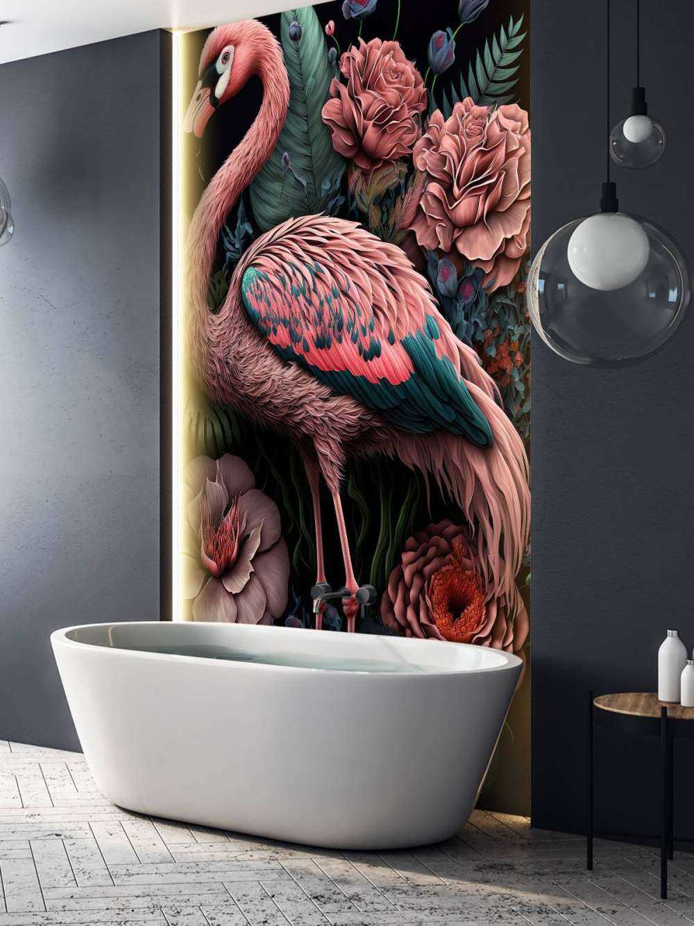 Flamingo Floral Splendor Night