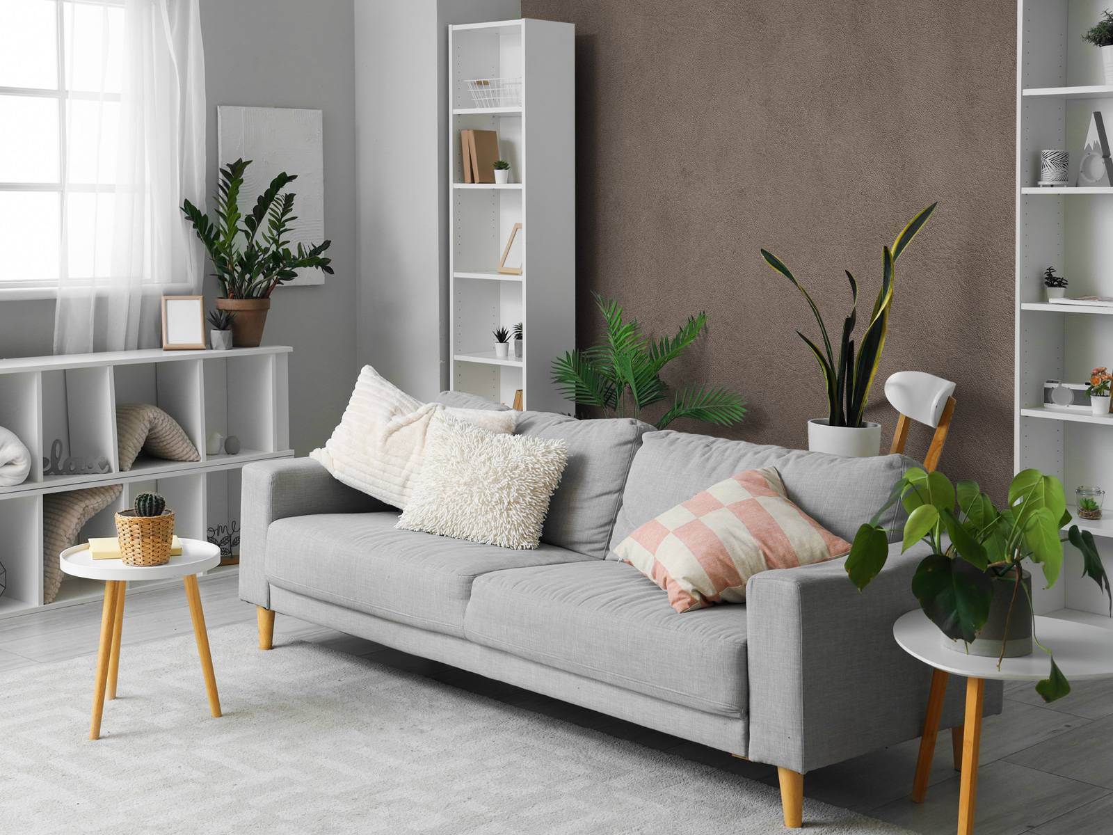 Taupe leather