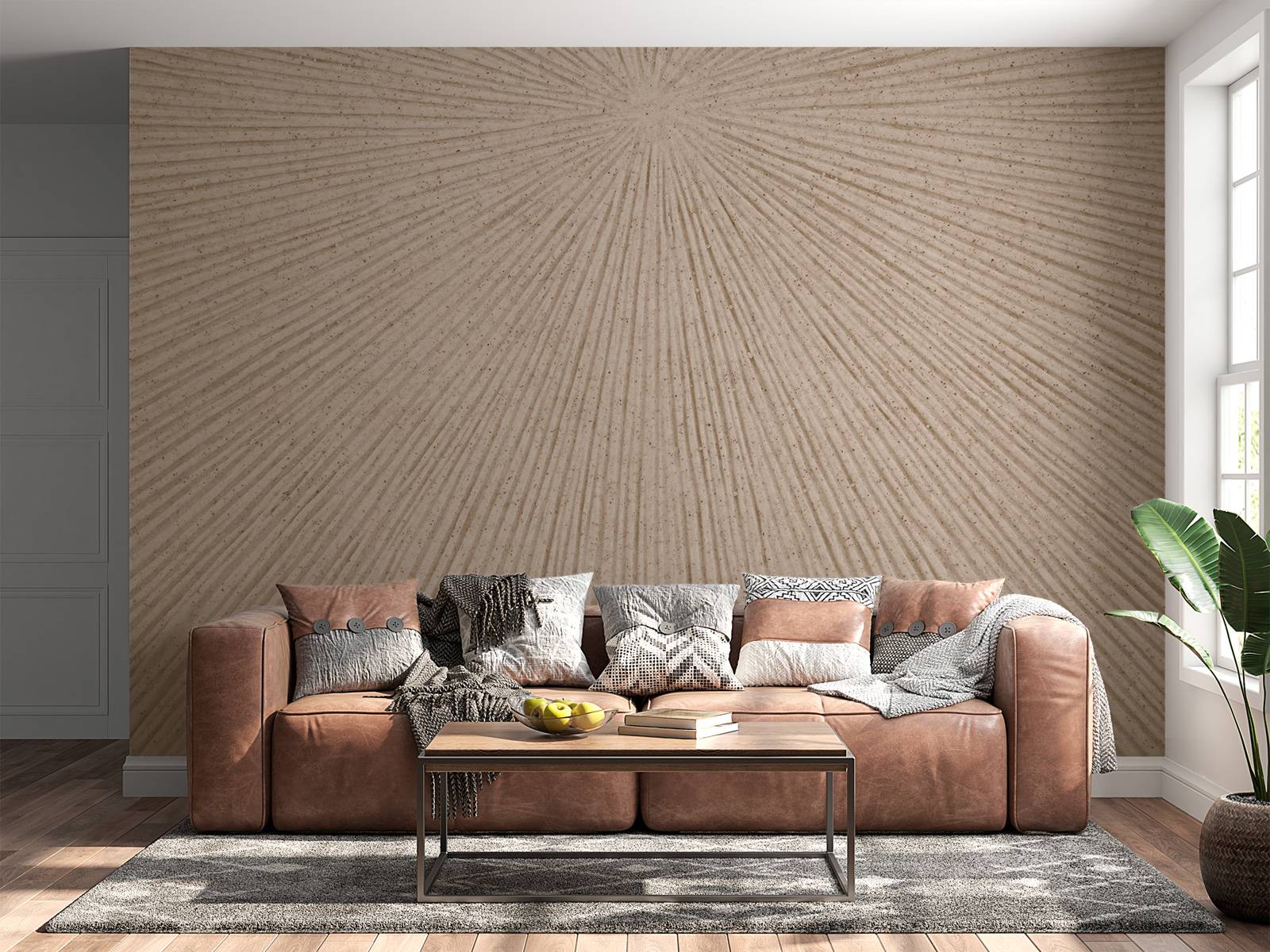 Structure with lines in beige brown