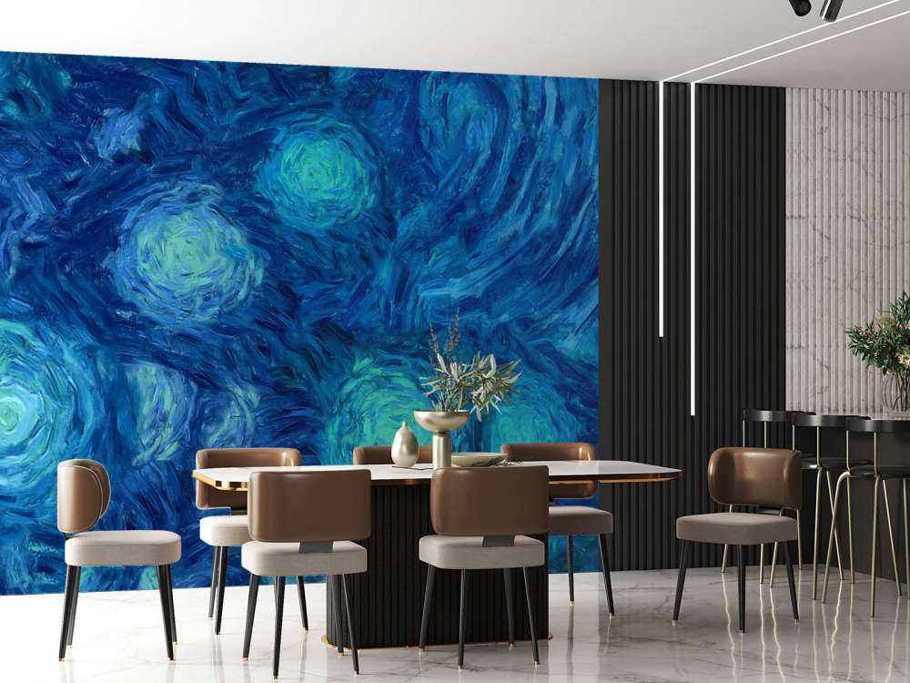 Geschilderde blauwe bloemen structuur