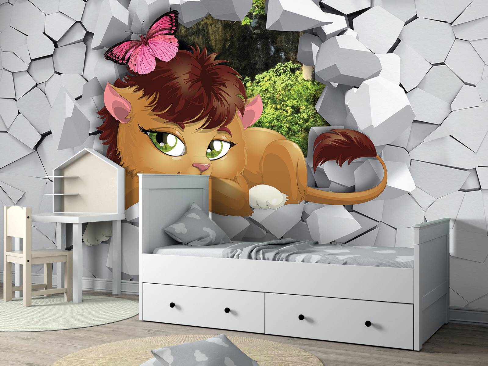 Lion in a wall