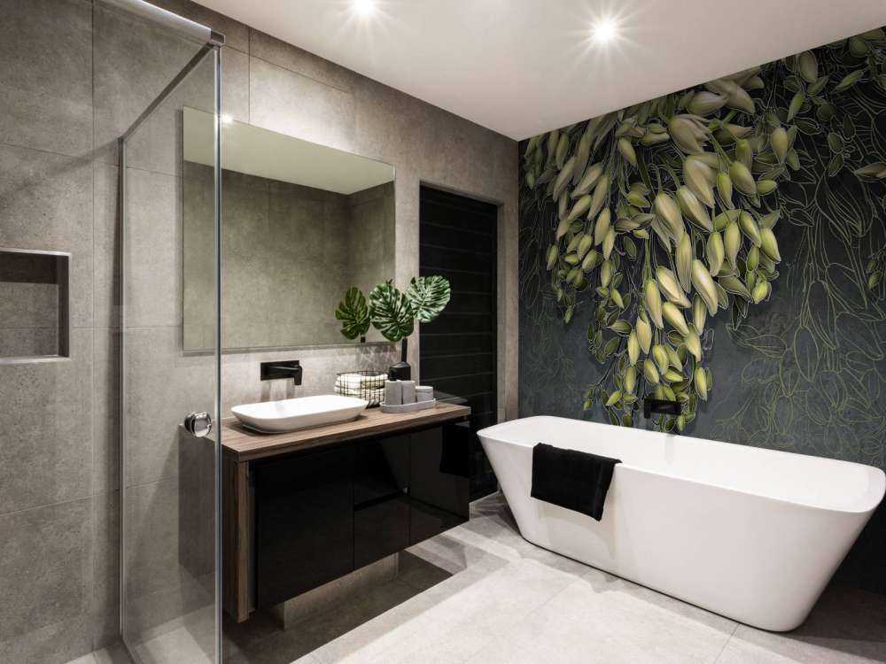 White flower calyxes on a dark gray concrete structure