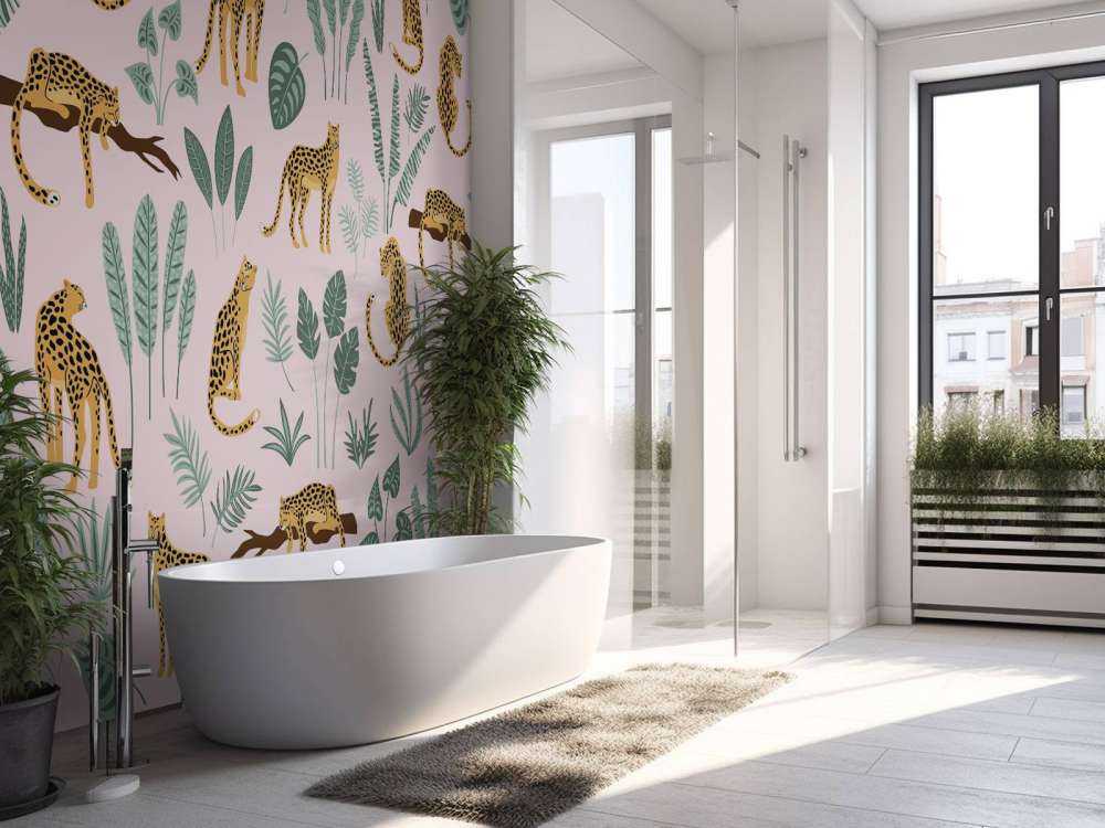 Luipaard patroon op een roze achtergrond