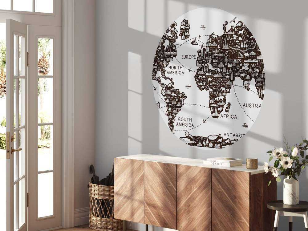 Wereldkaart met reislijnen