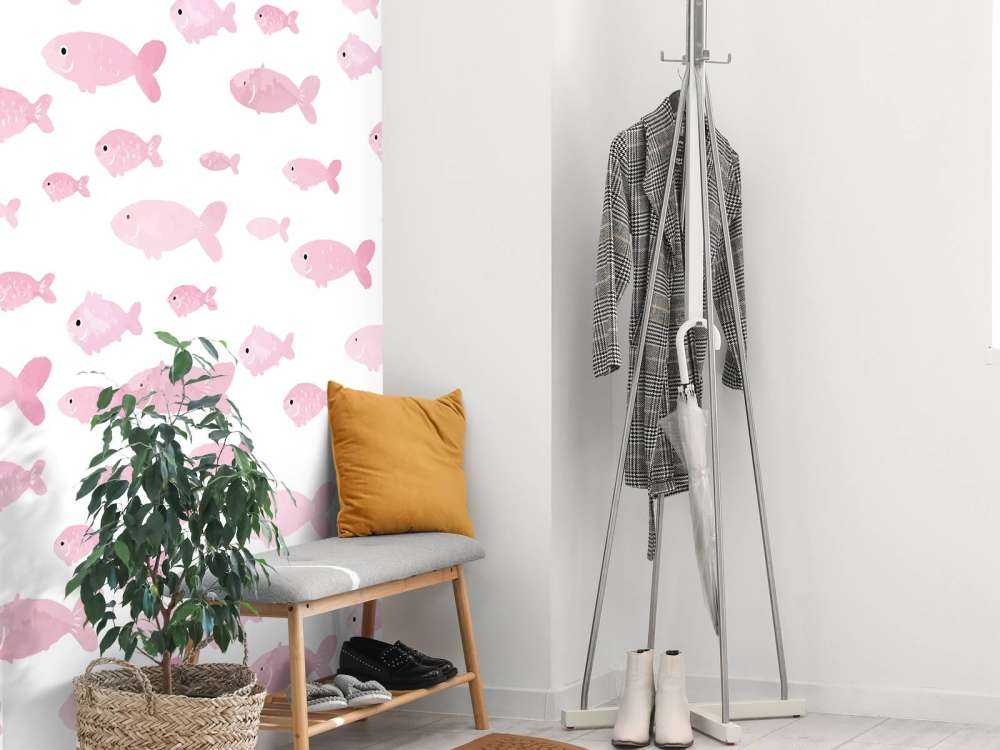 Roze visjes print