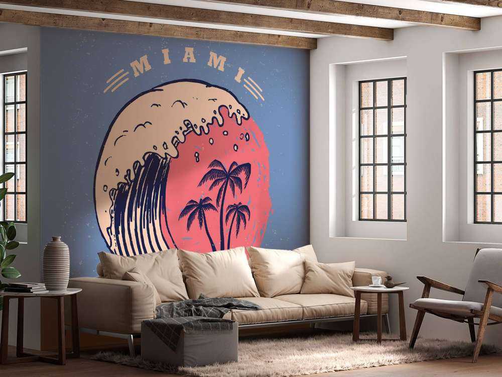 Miami logo met een donkerblauwe achtergrond