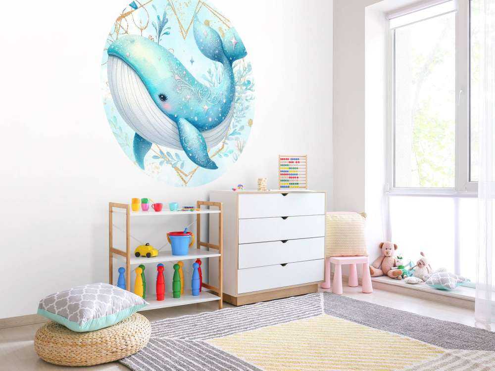 Magical whale in ocean dreams