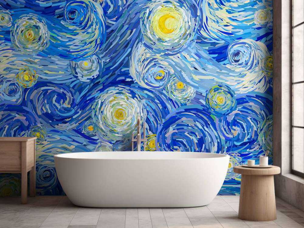 Starry night illustration