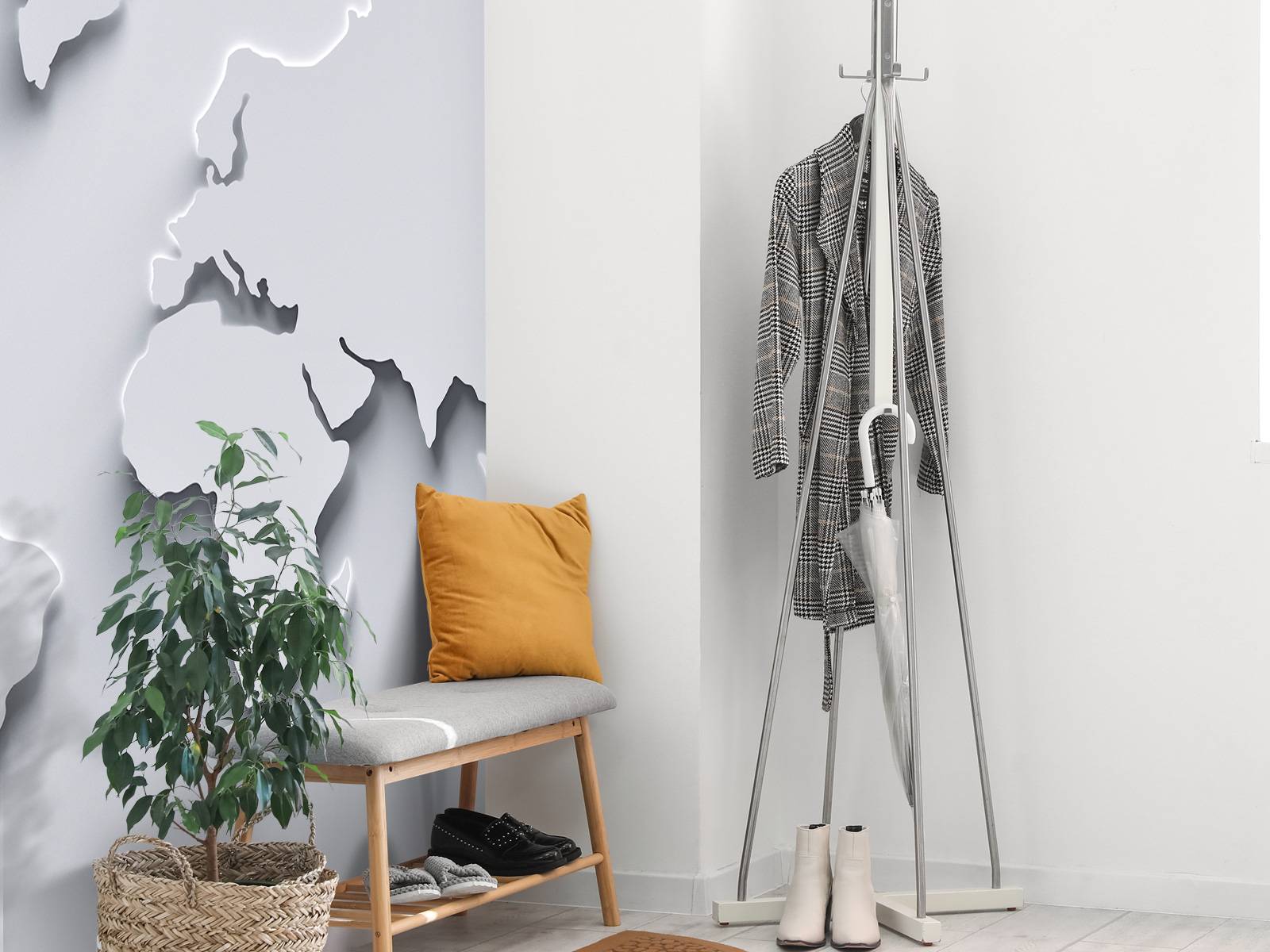 3D World map white