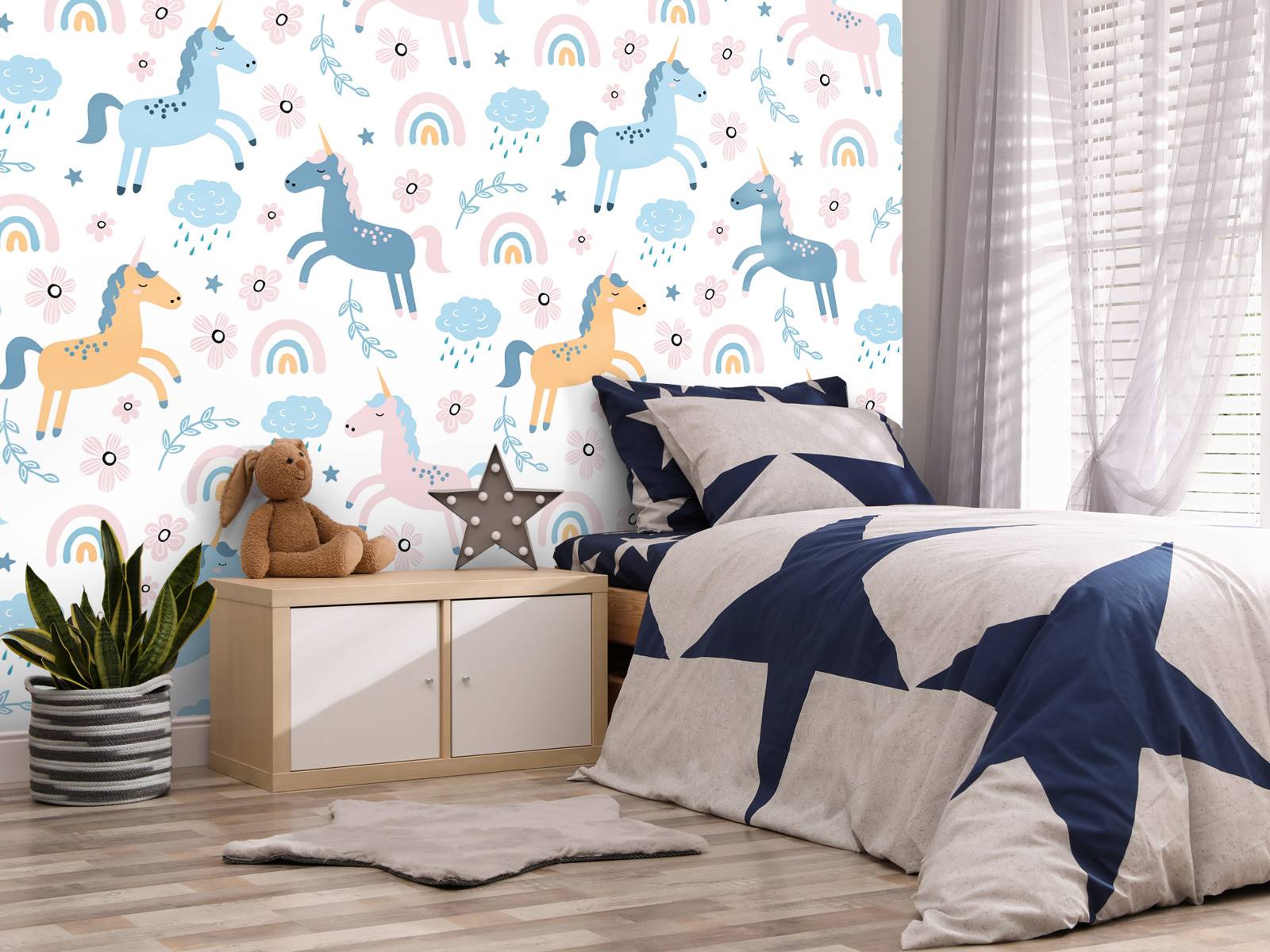 Unicorn with rainbow