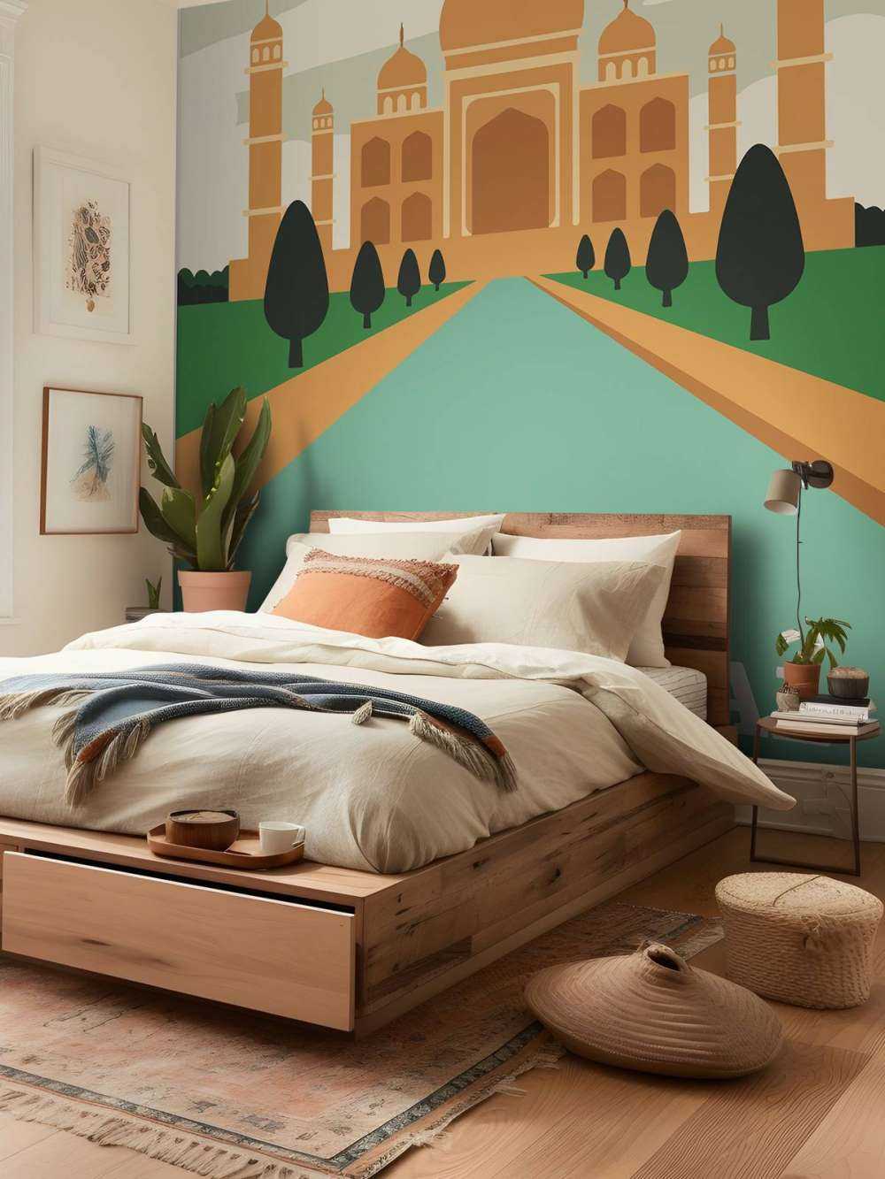 Geïllustreerde poster van Taj Mahal