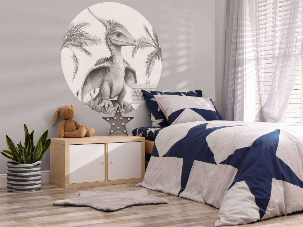 Baby pteranodon in the beige jungle