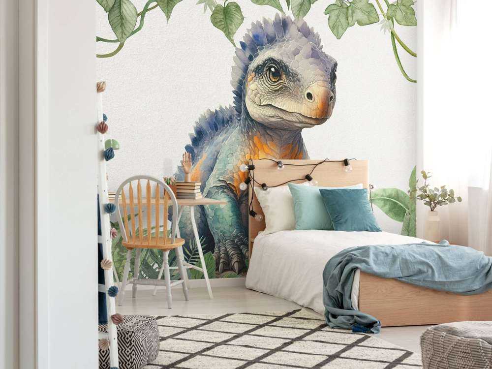 Baby ankylosaurus in the jungle